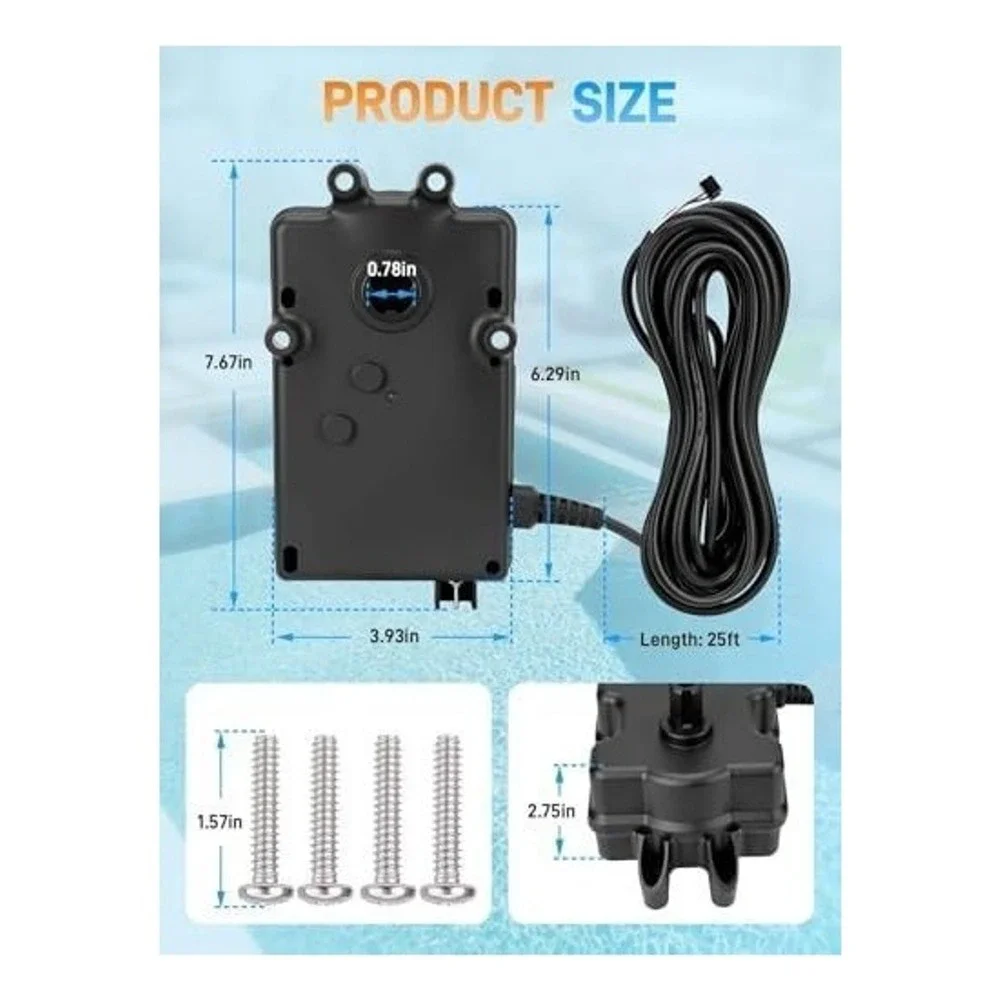 Sejaede CVA-24 Pool Spa Valve Actuator 24VAC 0.65A with 25ft Cable